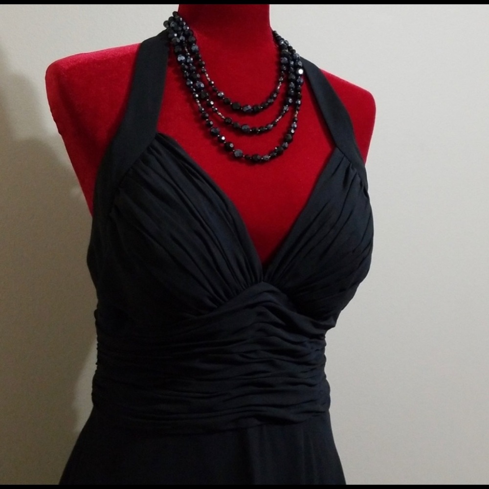 White House Black Market Chiffon Halter Dress 2